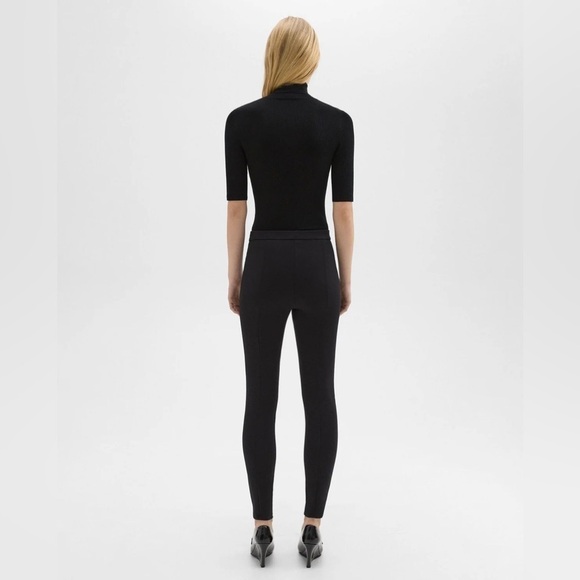Theory Womens 8 Skinny Pant in Compact Knit Jersey Black High Rise Career - Picture 6 of 7
